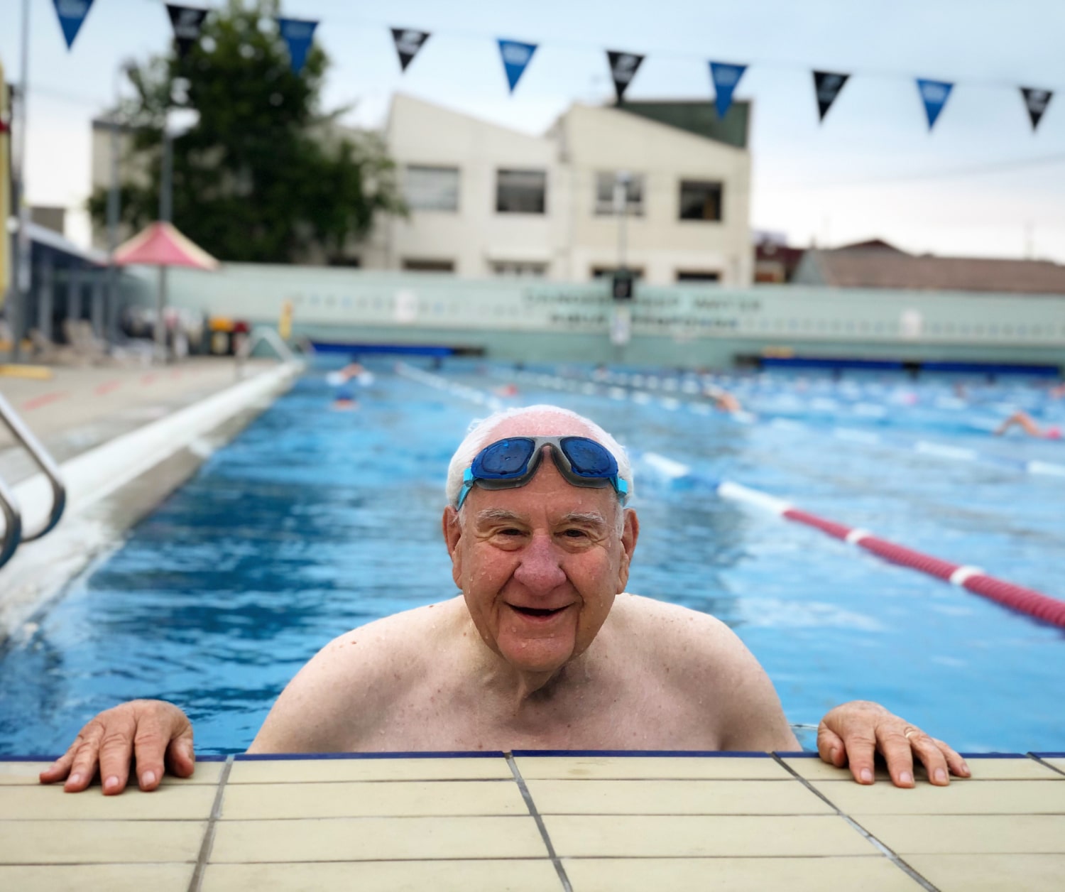 Older man in the Fitzroy swimming pool